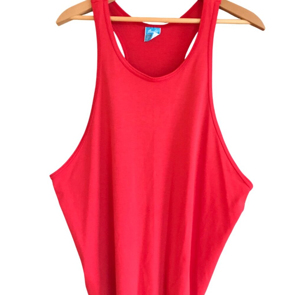 Freestyle Racerback Tank Top, Swimsuit Coverup Solid Red Size XL
